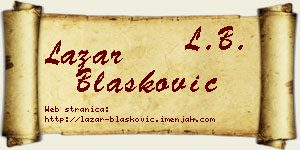 Lazar Blašković vizit kartica